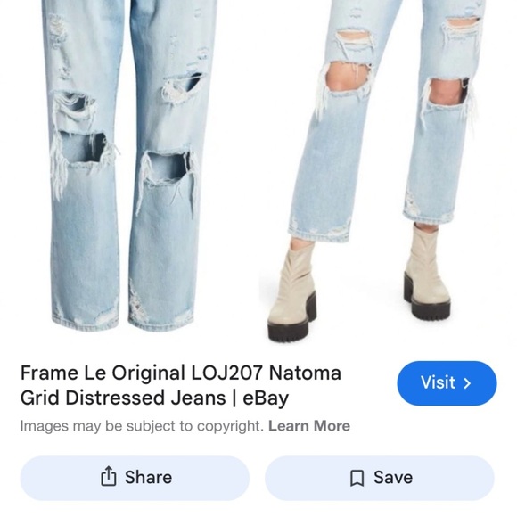 Frame Denim Denim - Frame Denim Distressed Light Blue Jeans size 27 see photos please 85 % cotton 15